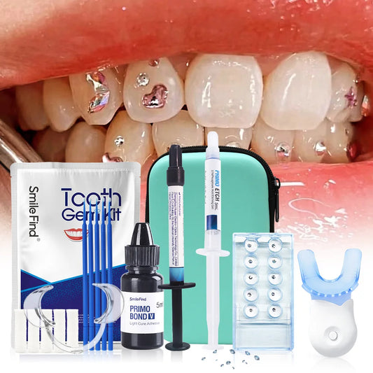 Kit de gemas dentales para hacer tú mismo, juego de pegamento de diamantes, joyería para dientes de cristal