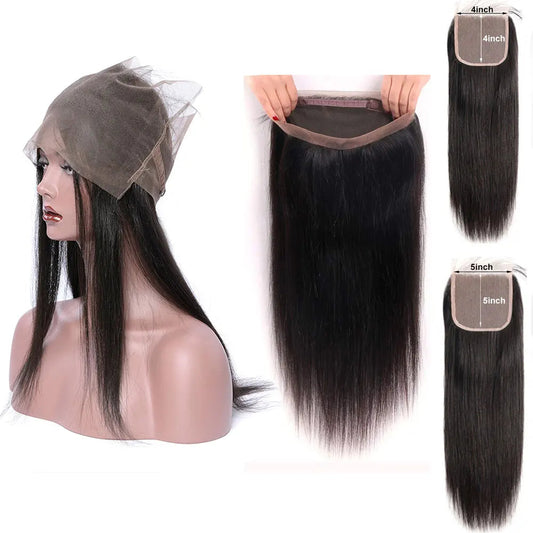 360 Lace, Frontal 13x4,  Lace Closure 4x4 Closure Cheveux humains