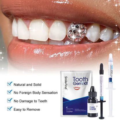 Kit de gemas dentales para hacer tú mismo, juego de pegamento de diamantes, joyería para dientes de cristal