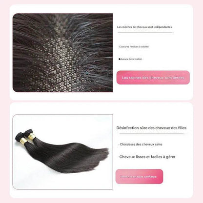 Wig Piece Real Hair Head French Bangs Skull - Afrotix