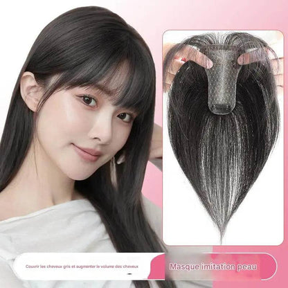 Wig Piece Real Hair Head French Bangs Skull - Afrotix