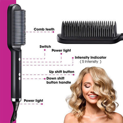 New 2 In 1 Lisseur à cheveux professionnel – Chauffe rapide &amp; anti-brûlure