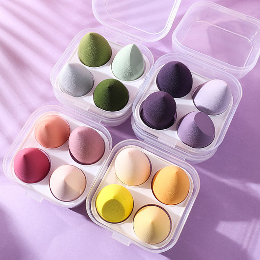 Juego de esponjas de maquillaje en forma de huevo: esponjas con forma de gota de agua, de doble uso, secas y húmedas