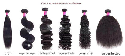 Extensions de cheveux humains 7A en tissage pour perruques - Afrotix
