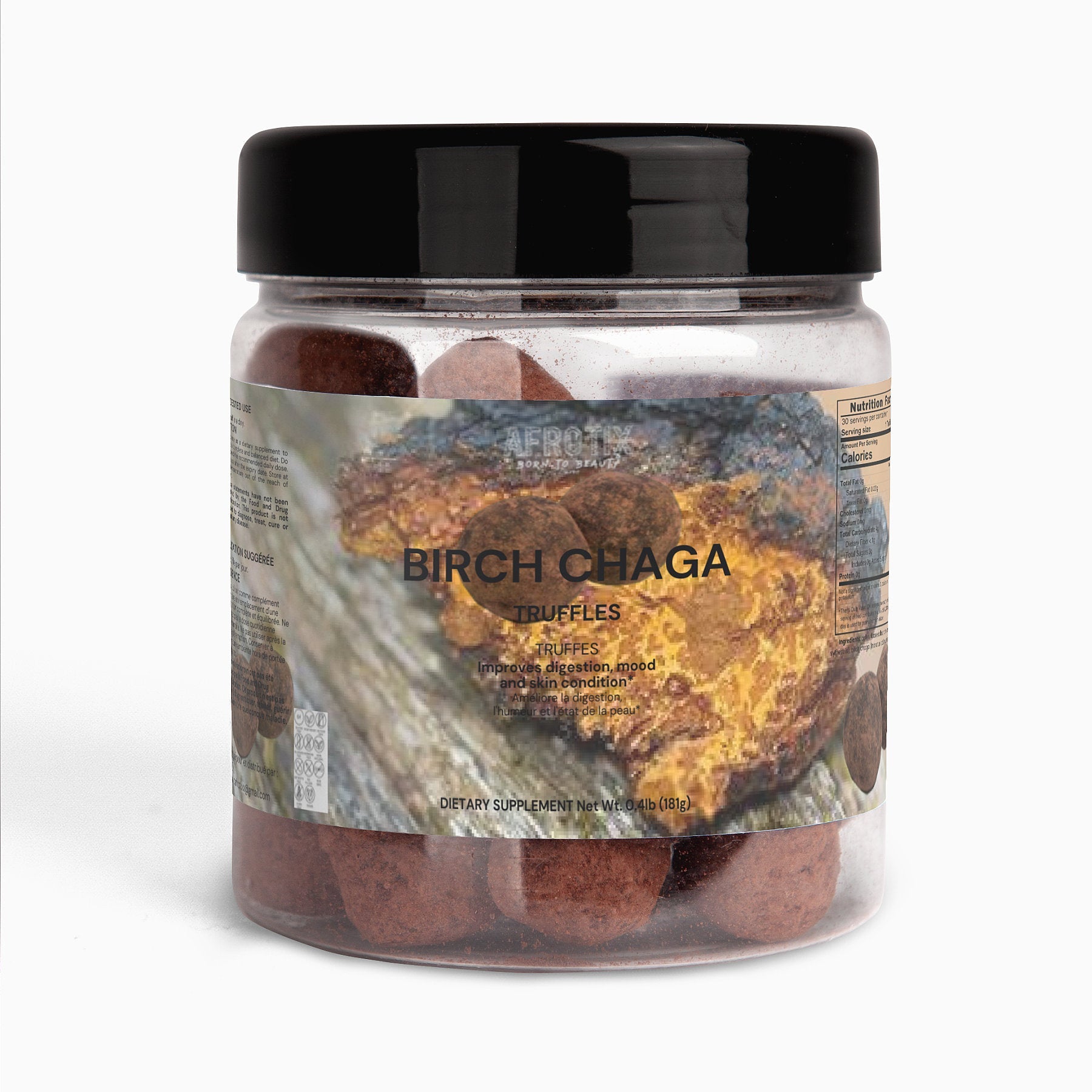 Birch Chaga Truffles (Truffes au bouleau et au chaga) - Afrotix