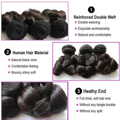 Brésiliens Remy bouclés et rebondissants, double tissage - Afrotix