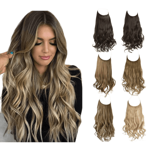 Hair extension wig invisible natural long curly hair - Afrotix