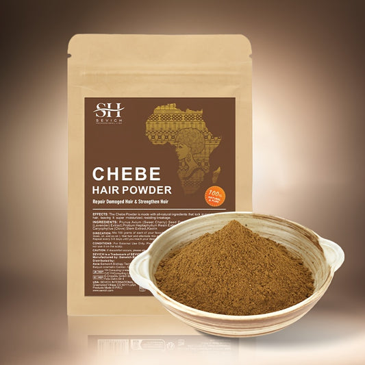 Poudre Sevich Chebe pour Tous Types de Cheveux - Renforce & Volumise, Infusée d'Huile Africaine Chebe, Rend les Cheveux Fins Plus Épais Afrotix