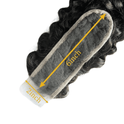 Fermeture en Dentelle Suisse 2x6 - Cheveux Humains Kinky Straight, Wavy, Deep Wave, Yaki - Afrotix