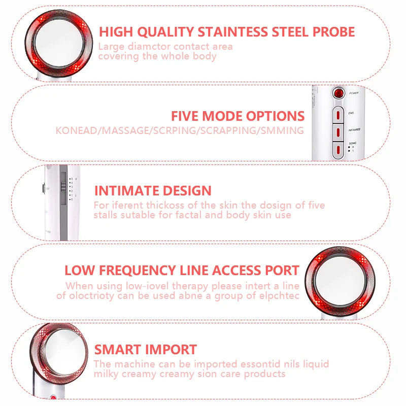 Ultrasound Cavitation EMS Face Body Slimming Massager - Afrotix
