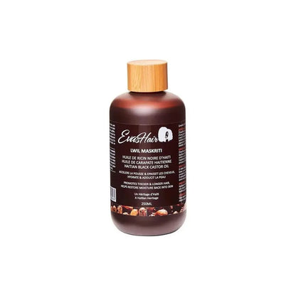 EVASHAIR Huile de RICIN noire d'Haïti LWIL MASKRITI 250ml - Afrotix