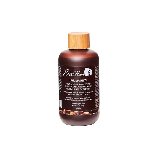 EVASHAIR Huile de RICIN noire d'Haïti LWIL MASKRITI 250ml - Afrotix