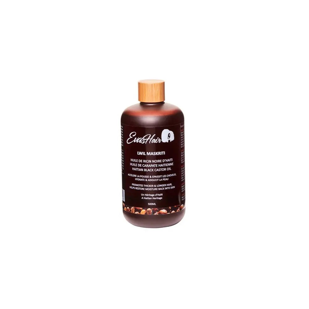 EVASHAIR Huile de RICIN noire d'Haïti LWIL MASKRITI 500ml - Afrotix