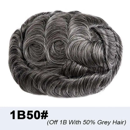 Microskin Prothèse de cheveux masculins Cheveux humains Toupees Prothèse de cheveux pour hommes - Afrotix