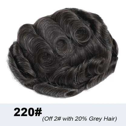Microskin Prothèse de cheveux masculins Cheveux humains Toupees Prothèse de cheveux pour hommes - Afrotix