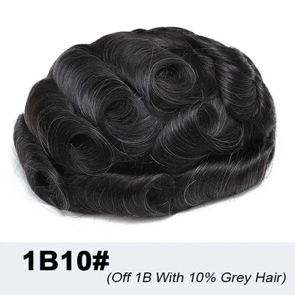 Microskin Prothèse de cheveux masculins Cheveux humains Toupees Prothèse de cheveux pour hommes - Afrotix
