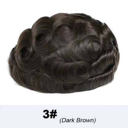 Microskin Prothèse de cheveux masculins Cheveux humains Toupees Prothèse de cheveux pour hommes - Afrotix
