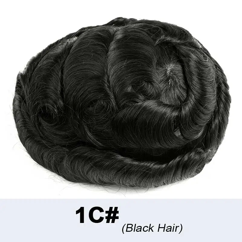 Microskin Prothèse de cheveux masculins Cheveux humains Toupees Prothèse de cheveux pour hommes - Afrotix