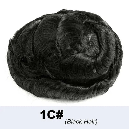 Microskin Prothèse de cheveux masculins Cheveux humains Toupees Prothèse de cheveux pour hommes - Afrotix