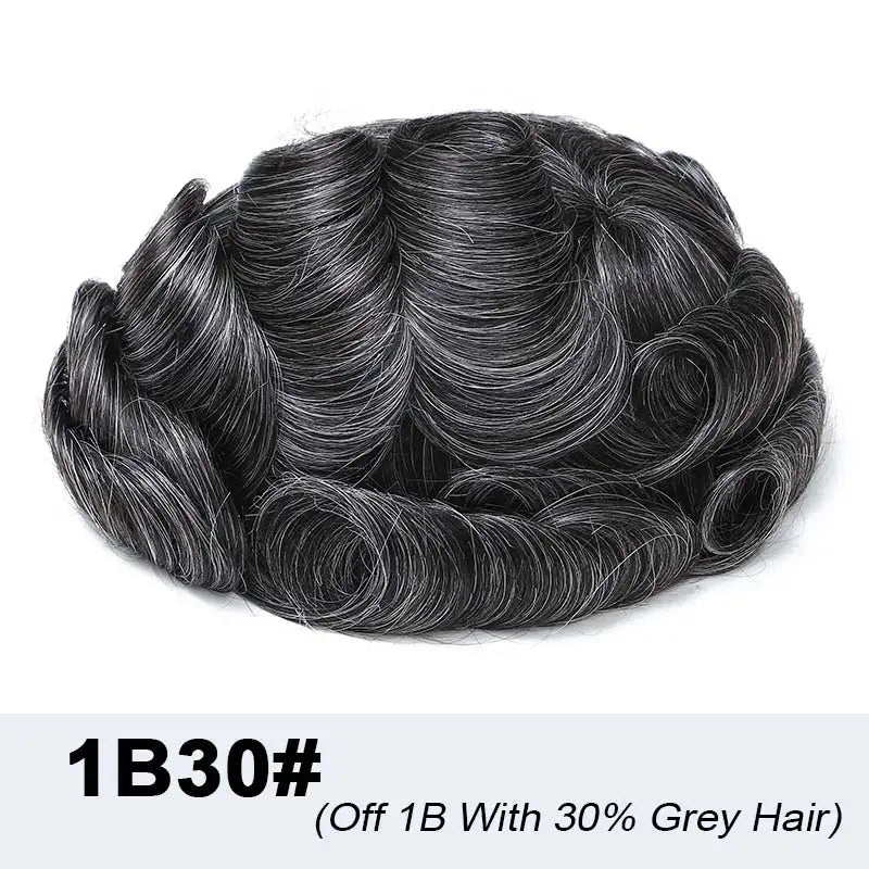 Microskin Prothèse de cheveux masculins Cheveux humains Toupees Prothèse de cheveux pour hommes - Afrotix
