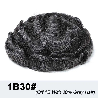 Microskin Prothèse de cheveux masculins Cheveux humains Toupees Prothèse de cheveux pour hommes - Afrotix