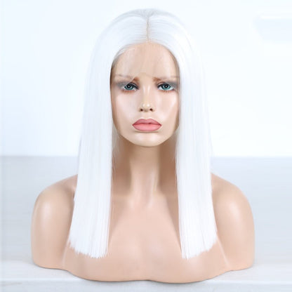 Perruques Courtes Style Bob T Blancs avec Dentelle et Baby Hair - Afrotix