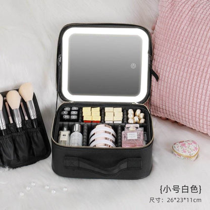 Trousse de Maquillage Lumineuse – Grande Capacité avec Miroir Plein Écran - Afrotix